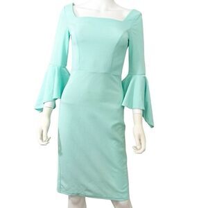 CBR Bell Sleeves Square Neck Pullover Cocktail Party Dress Size Small